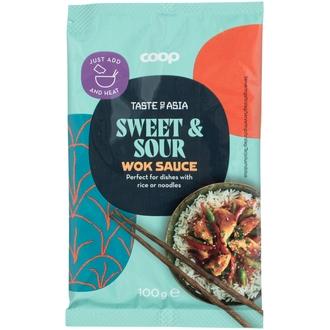 Coop Taste of Asia Sweet & Sour wok-kastike 100 g kalorit ja ravintosisältö - 101 kcal