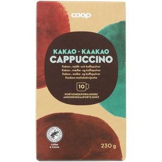 Coop Cappuccino kaakao-maitokahvijauhe 10 kpl / 230 g kalorit ja ravintosisältö - 410 kcal