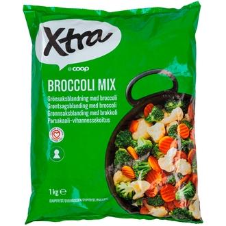 Xtra Broccoli mix parsakaali-vihannessekoitus 1kg pakaste kalorit ja ravintosisältö - 29 kcal