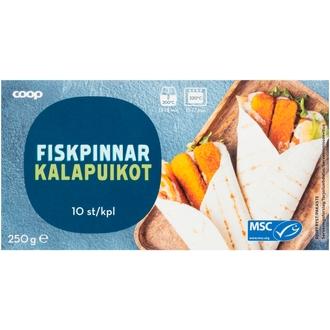 Coop kalapuikot MSC 250 g pakaste kalorit ja ravintosisältö - 202 kcal