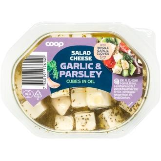Coop salaattijuustokuutio valkosipuli-persilja 100/70 g kalorit ja ravintosisältö - 208 kcal