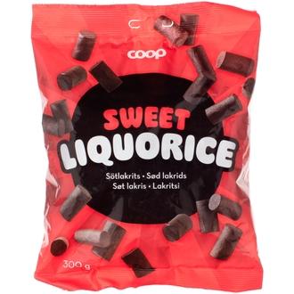 Coop lakritsi 300 g kalorit ja ravintosisältö - 327 kcal