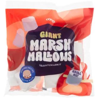 Coop vaahtokarkit Giant 300 g - ravintosisältö, kalorit ja ravintoarvot