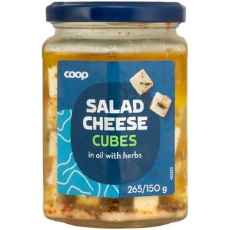 Coop salaattijuustokuutio yrtti 265/150 g kalorit ja ravintosisältö - 515 kcal