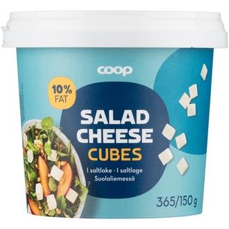 Coop salaattijuustokuutio 10 % 365/150 g kalorit ja ravintosisältö - 170 kcal