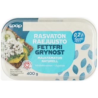 Coop rasvaton raejuusto 0,2% 400 g kalorit ja ravintosisältö - 61 kcal