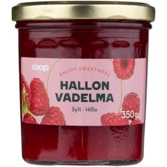 Coop vadelmahillo 350 g kalorit ja ravintosisältö - 180 kcal