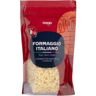 Coop italialainen juustoraaste 9kk 100g kalorit ja ravintosisältö