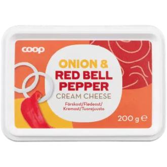 Coop tuorejuusto paprika ja sipuli 16 % 200 g kalorit ja ravintosisältö