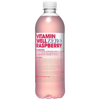 Vitamin Well Zero Raspberry hyvinvointijuoma 500ml kalorit ja ravintosisältö