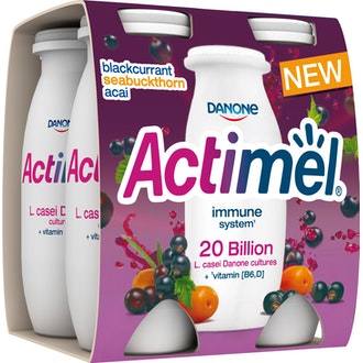 Danone Actimel jogurttijuoma 4x100g mustaherukka-tyrni-acai kalorit ja ravintosisältö