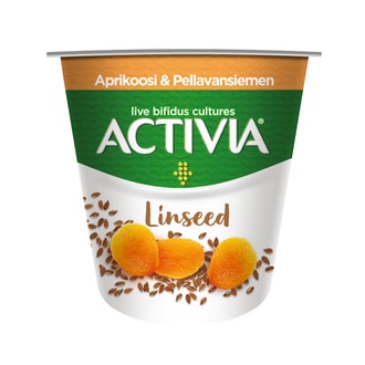 Danone Activia jogurtti 140g pellavansiemen-aprikoosi kalorit ja ravintosisältö