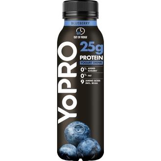 Danone YoPro Juotava jogurtti, runsasproteiininen, mustikka, laktoositon 300g kalorit ja ravintosisältö - 60 kcal