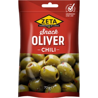 Zeta Snack Chilioliivit 70g kalorit ja ravintosisältö