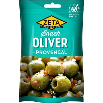 Zeta Snack Provencaloliivit 70g kalorit ja ravintosisältö