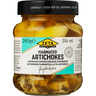 Zeta marinoituja latva-artisokkia 290g kalorit ja ravintosisältö - 297 kcal