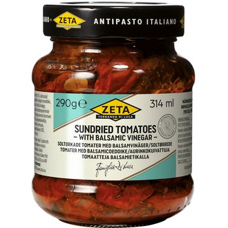 Zeta aurinkokuivattuja tomaatteja balsamietikalla 290g kalorit ja ravintosisältö - 307 kcal