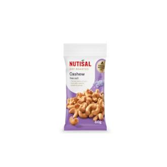 Nutisal Seasalt kuivapaahdettu cashew 60g kalorit ja ravintosisältö - 611 kcal