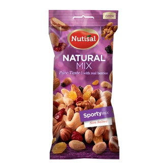 Nutisal Sporty Mix pähkinäsekoitus 60g kalorit ja ravintosisältö - 578 kcal