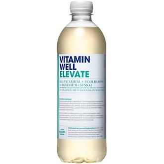 500ml Vitamin Well Elevate hyvinvointijuoma kalorit ja ravintosisältö
