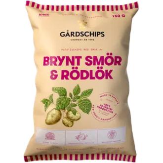 Gårdschips Ruskistettu voi & punasipuli 150g kalorit ja ravintosisältö - 503 kcal
