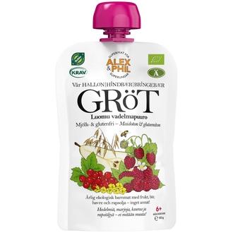 Alex & Phil Luomu vadelmapuuro 100g alkaen 6kk kalorit ja ravintosisältö - 115 kcal