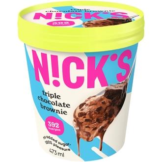 Nick's Triple Chocolate Brownie jäätelö 473ml kalorit ja ravintosisältö