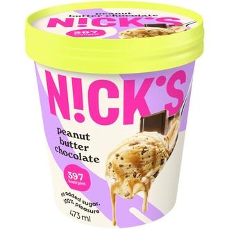 Nick's Peanut Butter Chocolate jäätelö 473ml kalorit ja ravintosisältö