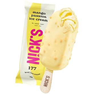Nick's Mango Passion jäätelö 76g / 90ml kalorit ja ravintosisältö