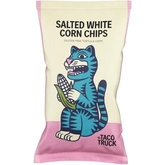 Salted White Corn Chips - Tortillalastut,  valmistettu 100% valkoisesta maissista