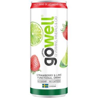 Gowell Mansikka & Lime 330 ml kalorit ja ravintosisältö - 1 kcal