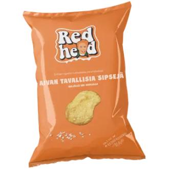 Redhead perunalastu aivan tavallisia sipsejä (neljällä eri suolalla) 150g kalorit ja ravintosisältö - 487 kcal