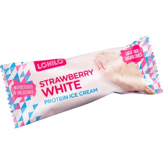 Lohilo proteiinijäätelö 80g strawberry white kalorit ja ravintosisältö