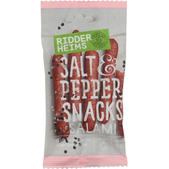 Ridderheims snacks salami salt&pepper 70g kalorit ja ravintosisältö