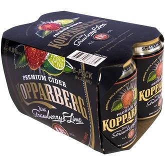 6 X Kopparberg Strawberry & Lime 4,0% Omenasiideri Tölkki 33Cl