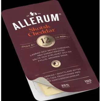 Allerum Skotsk cheddar juustosiivut 35% 150g kalorit ja ravintosisältö - 415 kcal