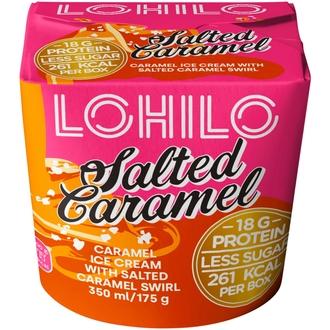 LOHILO Salted Caramel proteiinijäätelö 350ml kalorit ja ravintosisältö