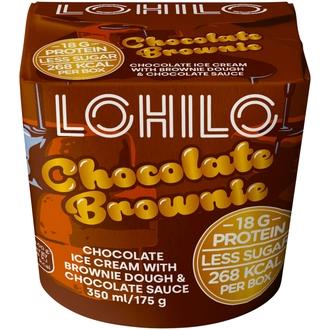 LOHILO Chocolate Brownie proteiinijäätelö 350ml kalorit ja ravintosisältö