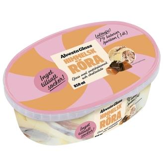 Alvesta Glass Himmelsk Röra Kermatoffeenmakuista jäätelöä ja suklaakastiketta, ilman lisättyä sokeria, laktoositon 850ml kalorit ja ravintosisältö