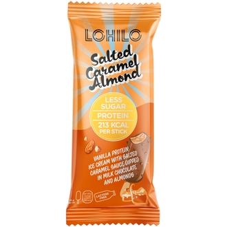 Lohilo Salted caramel almond stick proteiinijäätelö 74g kalorit ja ravintosisältö
