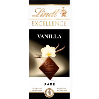 Lindt EXCELLENCE Vanilja tumma suklaalevy 100g kalorit ja ravintosisältö - 539 kcal