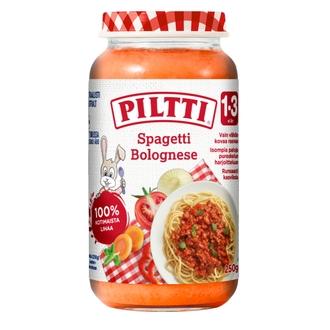 Piltti Taapero 250g Spagetti Bolognese lastenateria 1-3v kalorit ja ravintosisältö