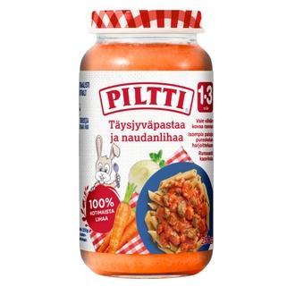 Piltti Taapero 250g Täysjyväpastaa ja naudanlihaa lastenateria 1-3v kalorit ja ravintosisältö