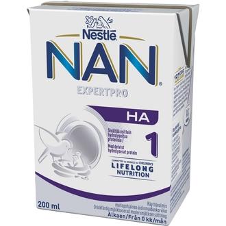 Nestlé NAN 200ml H.A. 1 maitopohjainen äidinmaidonkorvike kalorit ja ravintosisältö