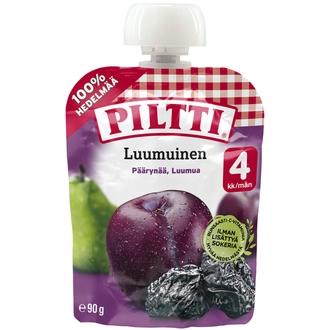 Piltti 90G Luumuinen Hedelmäsose 4Kk Annospussi kalorit ja ravintosisältö