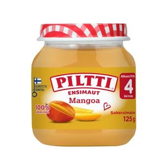 Piltti Ensimaut 125G Mangoa Hedelmäsose 4Kk kalorit ja ravintosisältö - 68 kcal
