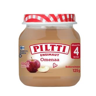 Piltti Ensimaut 125G Omenaa Hedelmäsose 4Kk kalorit ja ravintosisältö