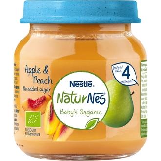 Nestlé Naturnes 125G Luomu Omenaa Ja Persikkaa Hedelmäsose 4Kk kalorit ja ravintosisältö - 49 kcal