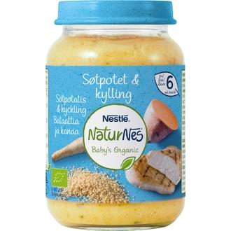 Nestlé Naturnes 190G Luomu Bataattia, Couscousia Ja Kanaa Lastenateria 6Kk kalorit ja ravintosisältö - 61 kcal