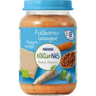 Nestlé Naturnes 190G Luomu Täysjyvälasagne Lastenateria 8Kk kalorit ja ravintosisältö